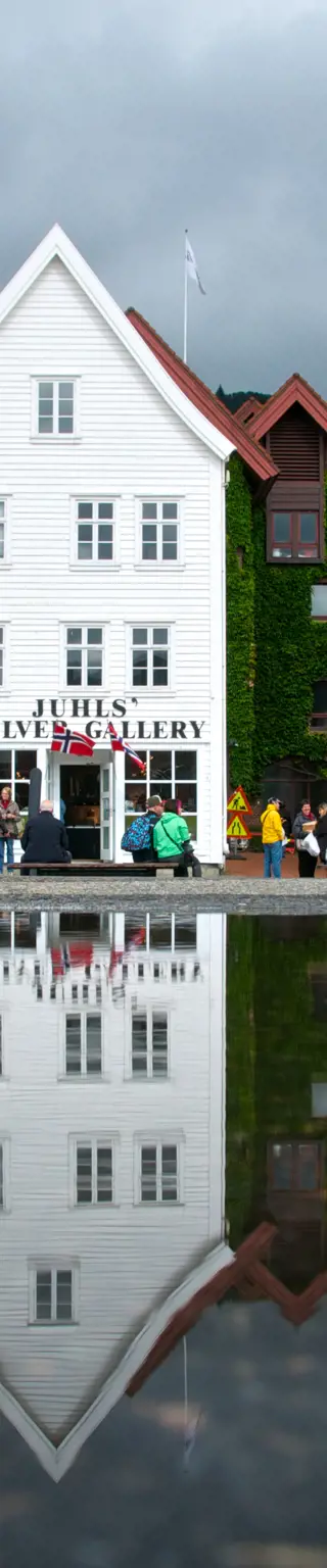 Bunte Häuser zählen in Bergen